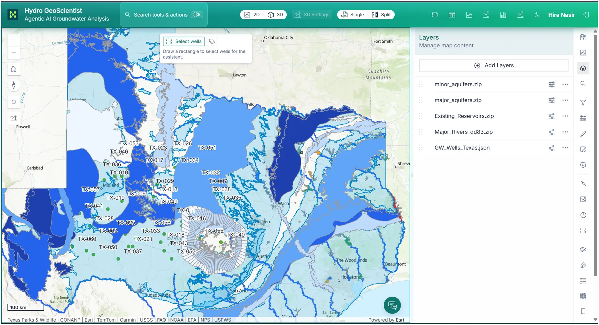 Main SpatialTechSolutions GIS map view with operational layers and panels.